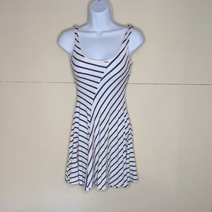 Bebe Mini Dress Blue and White Stripes
